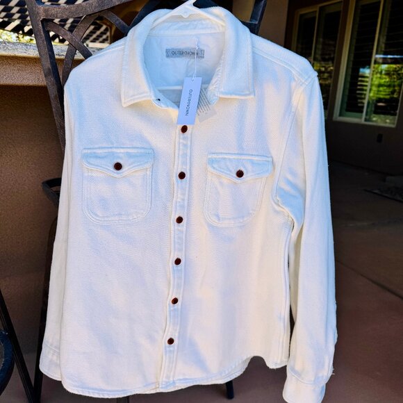 NWT Outerknown 2024 Mens Chroma Blanket Shirt Large Salt White - Picture 2 of 4